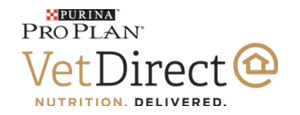 Purina Pro Plan Vet Direct logo with "Nutrition. Delivered." tagline.