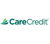 CareCredit logo with green and teal swoosh design over the text.